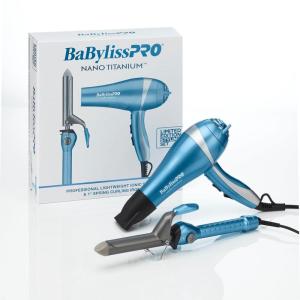 imageBaBylissPRO Nano Titanium Professional Lightweight Ionic Hair Dryer and 1quot Spring Curling Iron