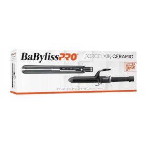 imageBaBylissPRO Porcelain Flat Iron Hair Straightener Hair Straightener Iron for Professional Salon Results and All Hair Types1 Inch with spring barrel prepack