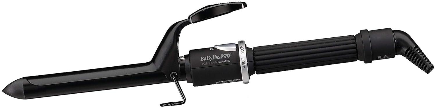 imageBaByliss Pro Spring Curling Iron Porcelain Ceramic Professional For Multiple Hair Types Reaches 430 Degrees for Loose Long Lasting Curls075 Inch Pack of 1