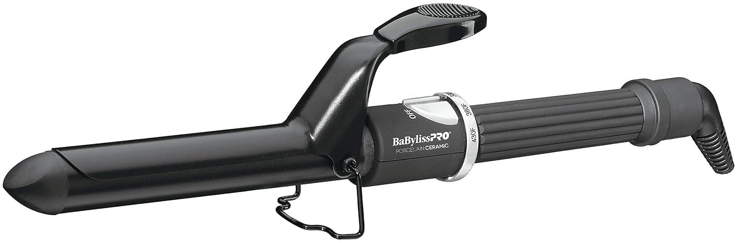imageBaByliss Pro Spring Curling Iron Porcelain Ceramic Professional For Multiple Hair Types Reaches 430 Degrees for Loose Long Lasting Curls1 inch